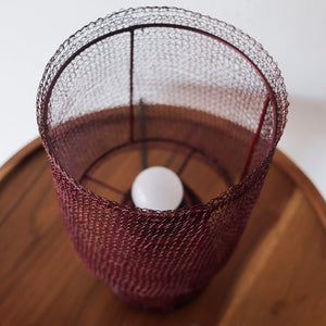 Wire Mesh Table Lamp Tana Rara Red Maroon