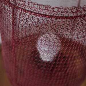 Wire Mesh Table Lamp Tana Rara Red Maroon