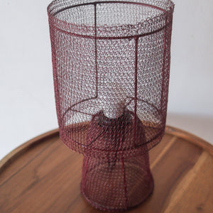 Wire Mesh Table Lamp Tana Rara Red Maroon