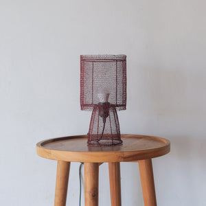 Wire Mesh Table Lamp Tana Rara Red Maroon