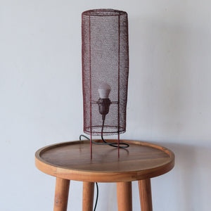 Wire Mesh Table Lamp Truba in Maroon