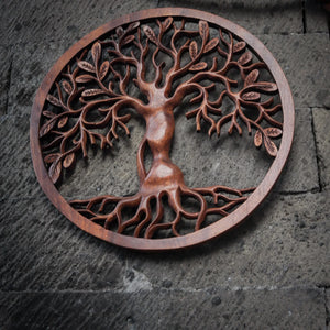 Leaf Tree Wall Art Wooden Decoration Bali