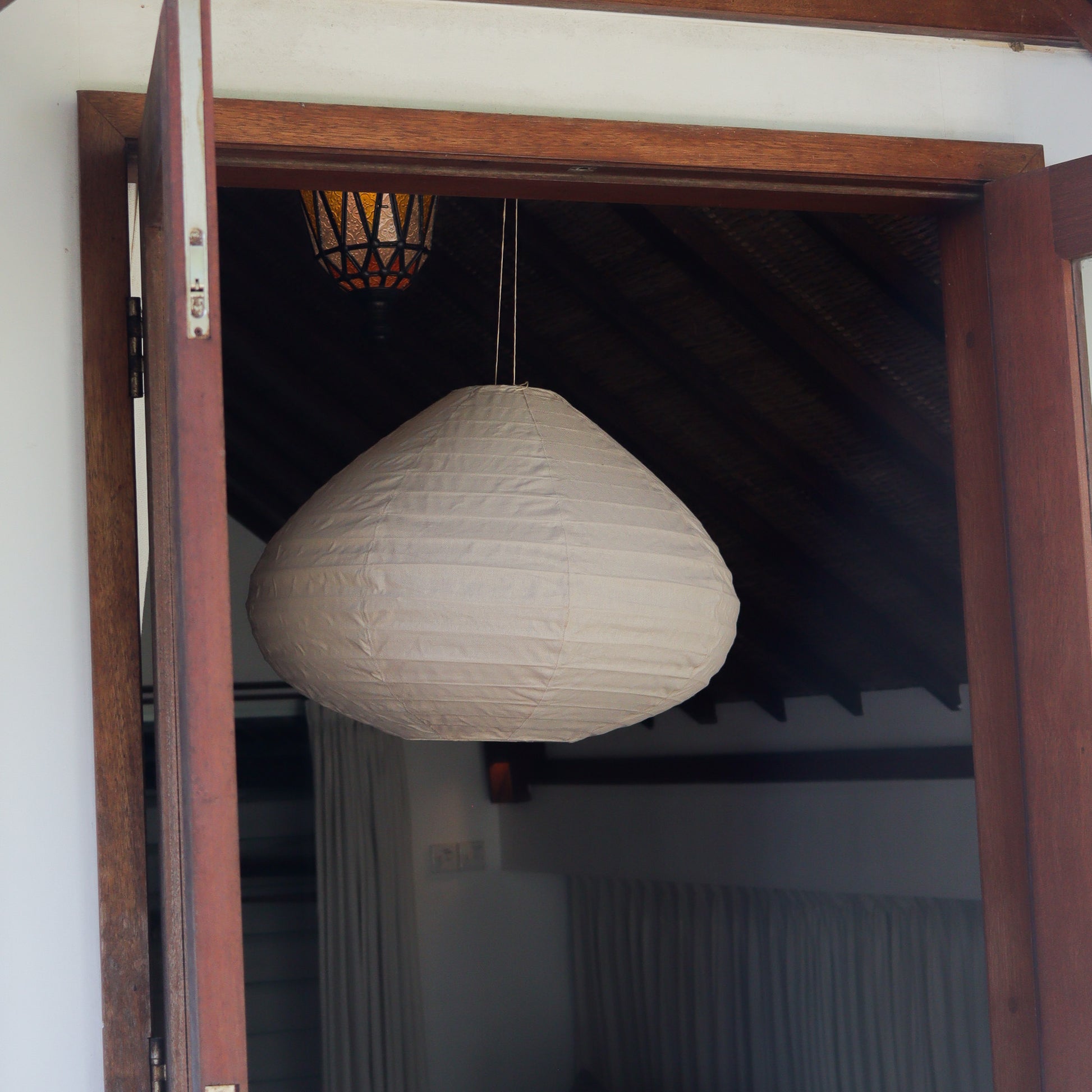 Linen Lamp shade in the room