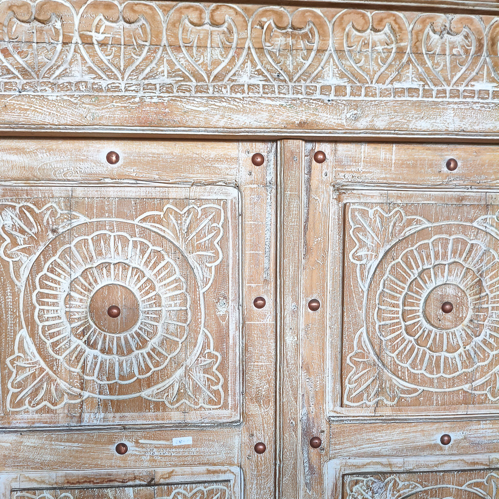 Handcarved Door Java Mandala Design