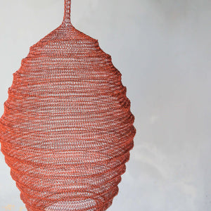 Copper Mesh Ceiling Lamp,red copper mesh chandelier, bohemian chandelier, boho decoration,metal mesh lampshade