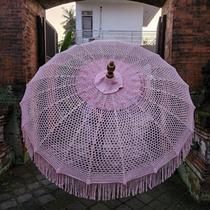 Handmade Macrame Parasol Bali in Pink
