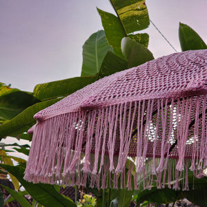 Handmade Macrame Parasol Bali in Pink