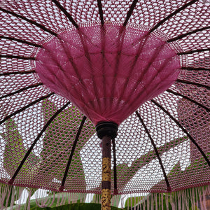 Handmade Macrame Parasol Bali in Pink