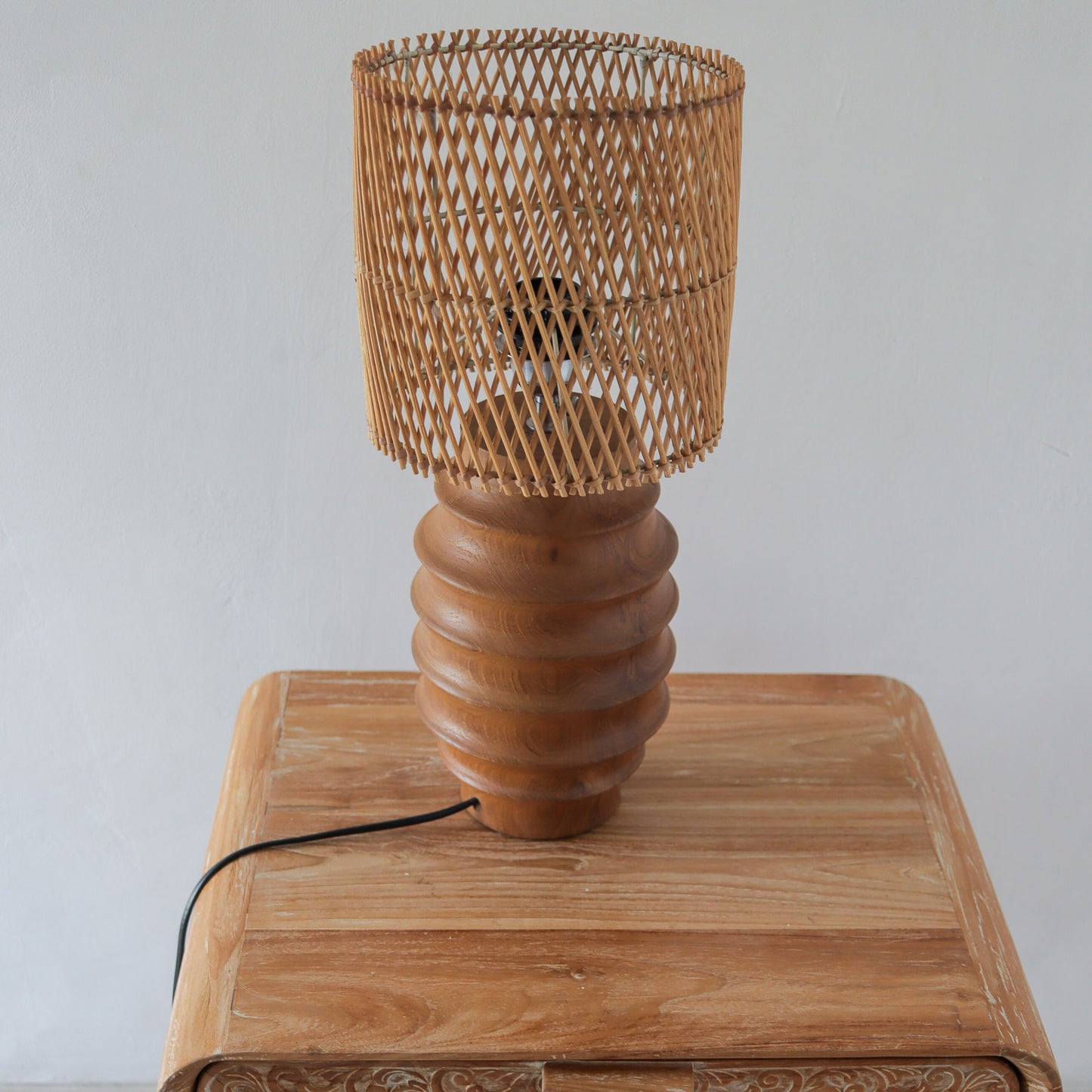 Wooden Bedside Table Lamp