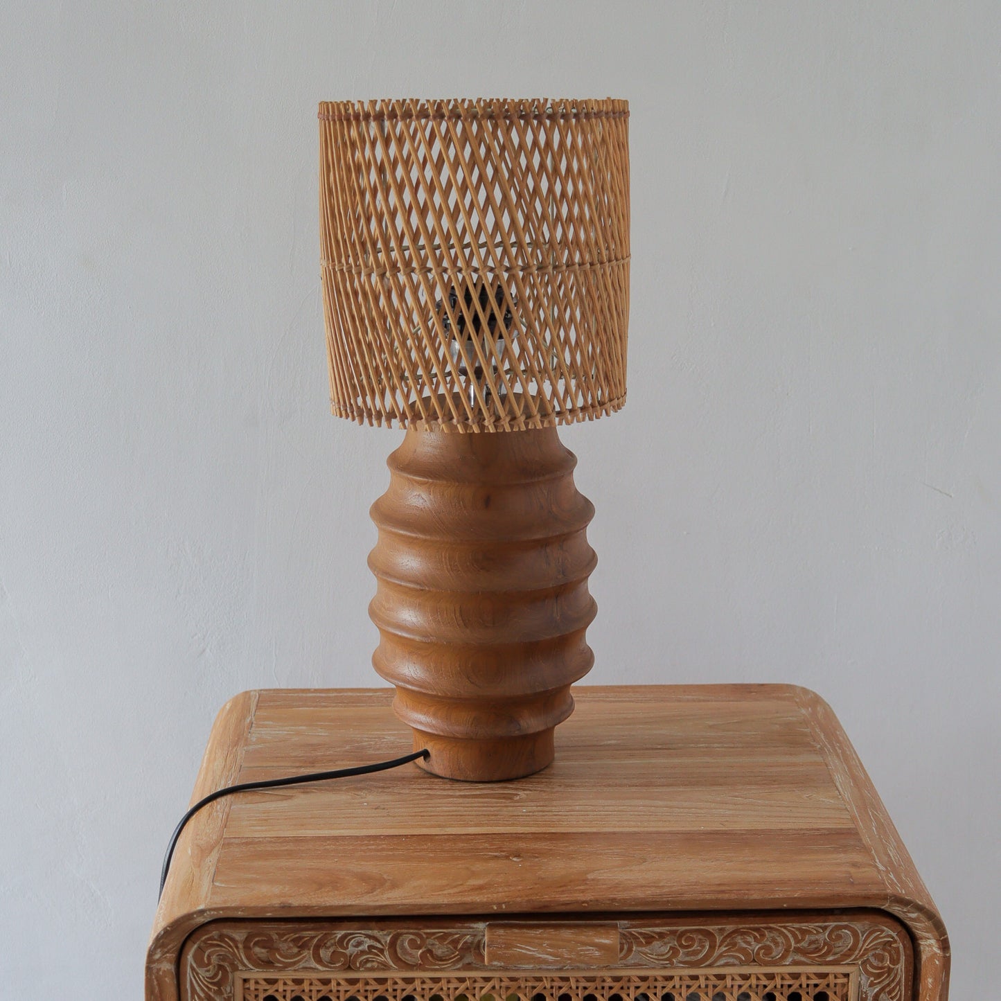 Wooden Bedside Table Lamp