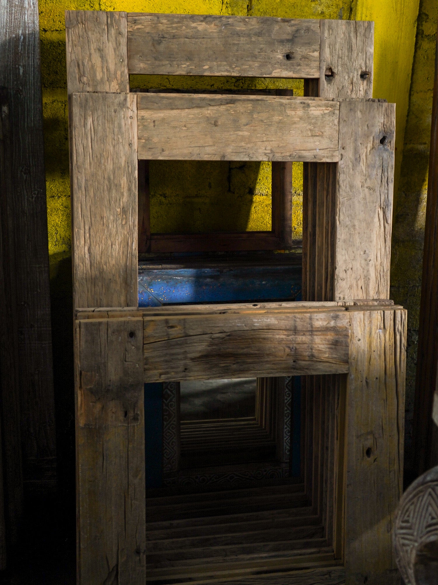 Reclaimed wooden vintage mirror