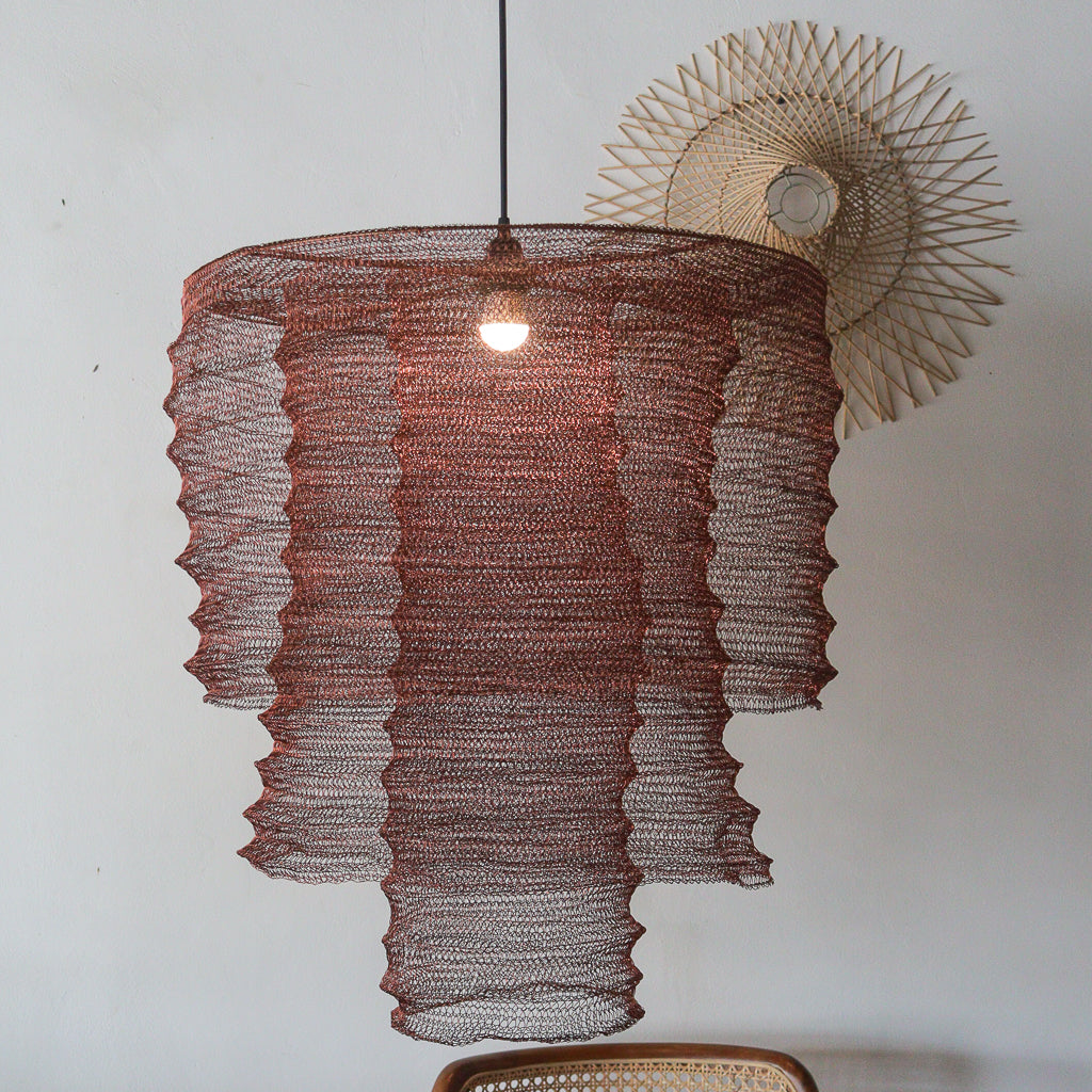 Copper Wire Mesh Chandelier Tiered Siji Design