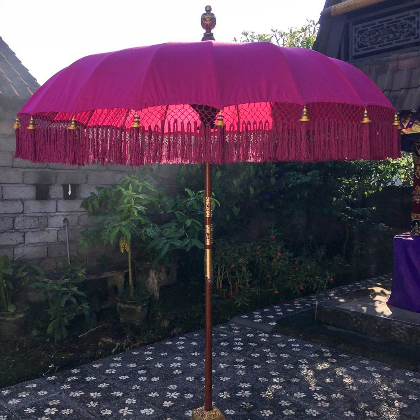 Parasol Garden Decoration in Pink