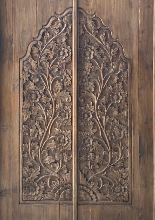 Extra shipping fee Hand carved Double Door Bali Motif