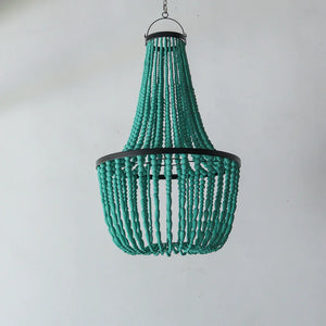 Turquoise beaded chandelier