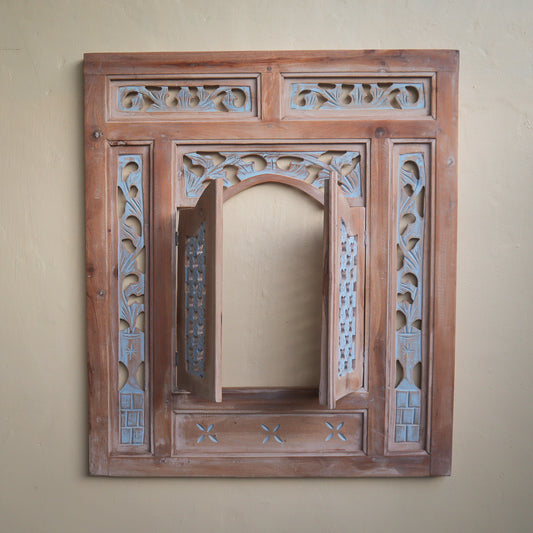 hand carved window frame