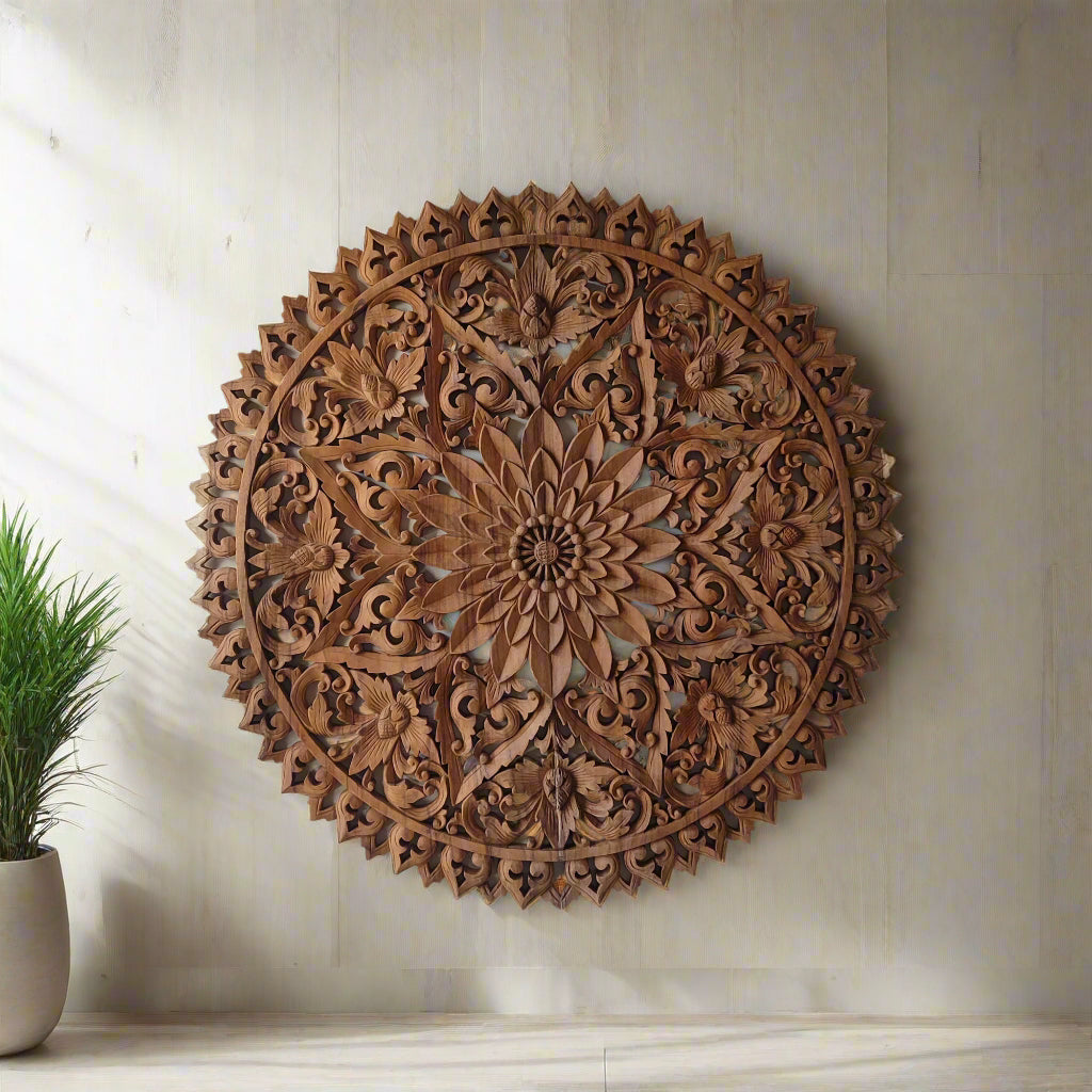 handcarved wall panel art bali