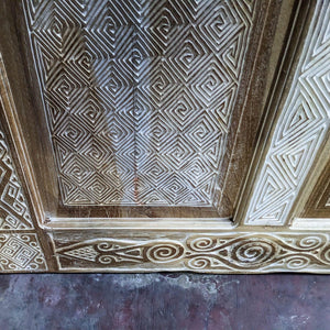 hand carved wood door