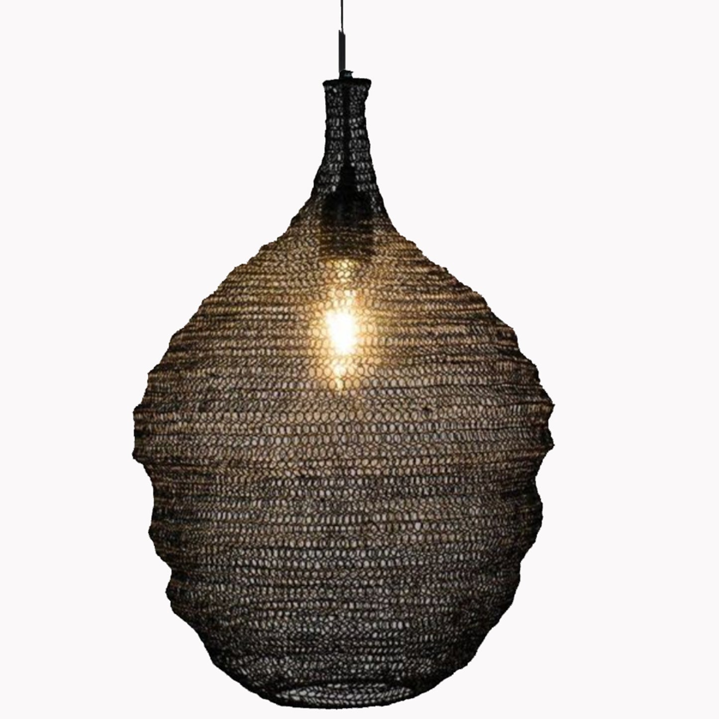 Wire Mesh Ceiling Lamp Black Iron