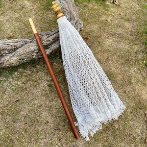 macrame parasol garden decoration