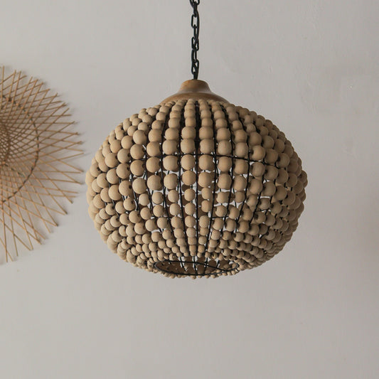 Wood Beaded Chandelier Tala design