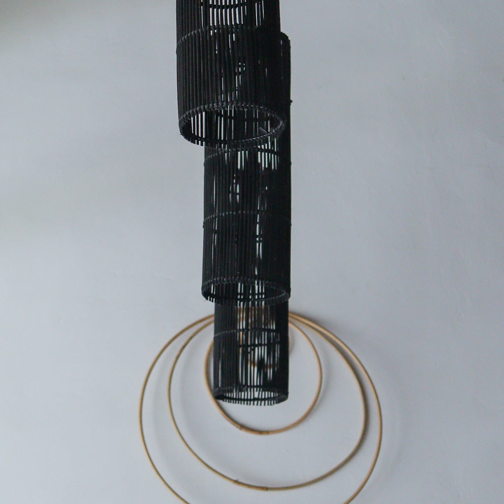 Black Rattan Pendant Lamp Tarra Design
