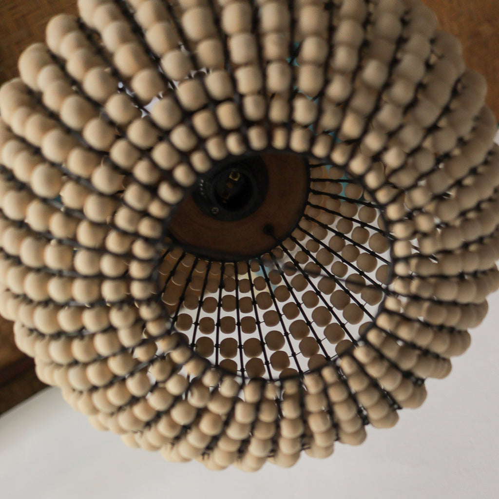 Wood Beaded Chandelier Tala design