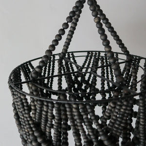 Wooden beaded ceiling light