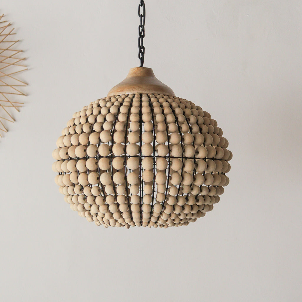 Wood Beaded Chandelier Tala design