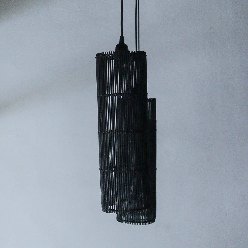 Black Rattan Pendant Lamp Tarra Design