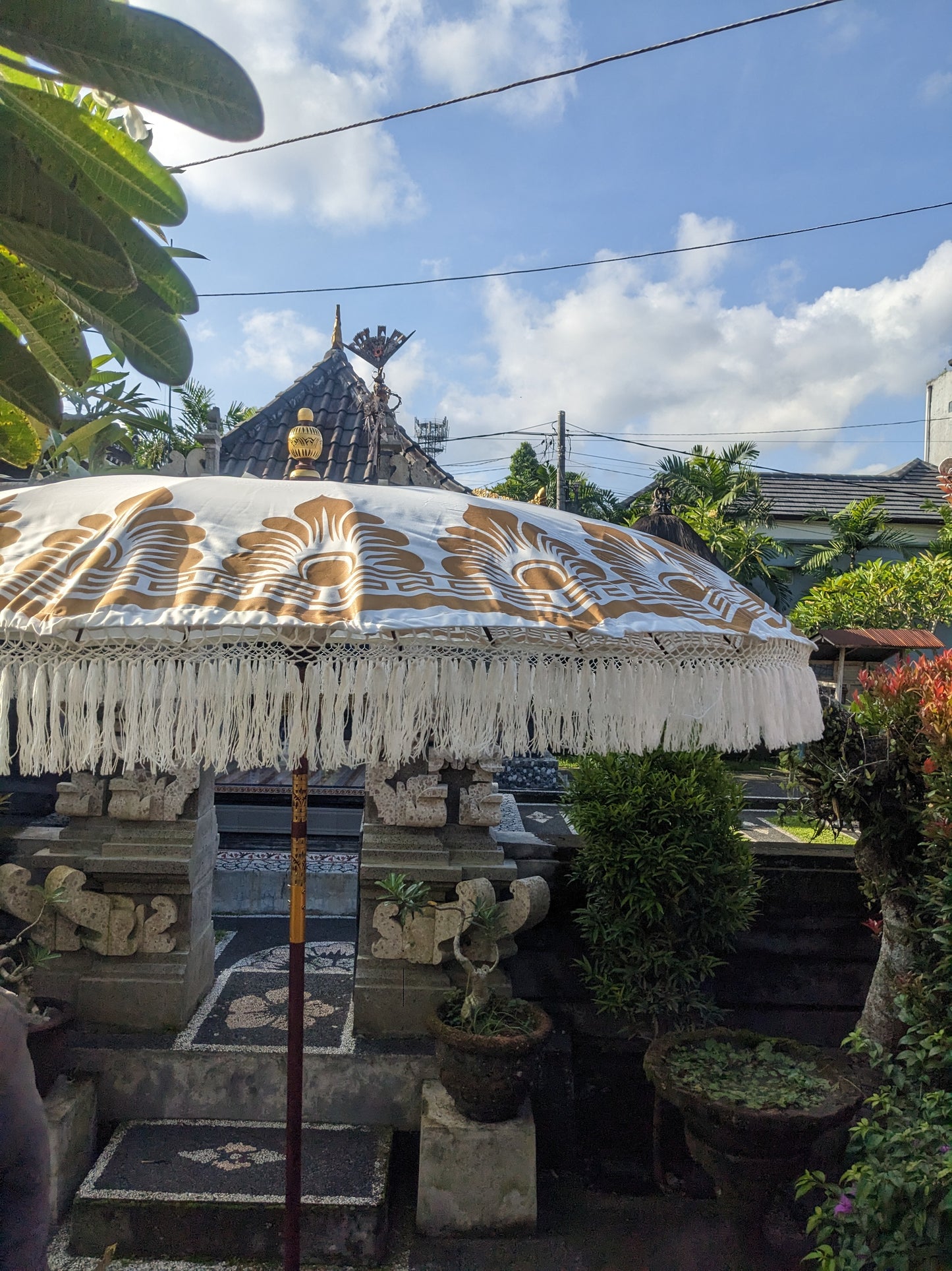 Natural White Parasol Bali Decoration