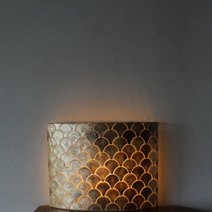 Decorative wall art Capiz shell with scalloped pattern