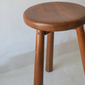 round wooden stool