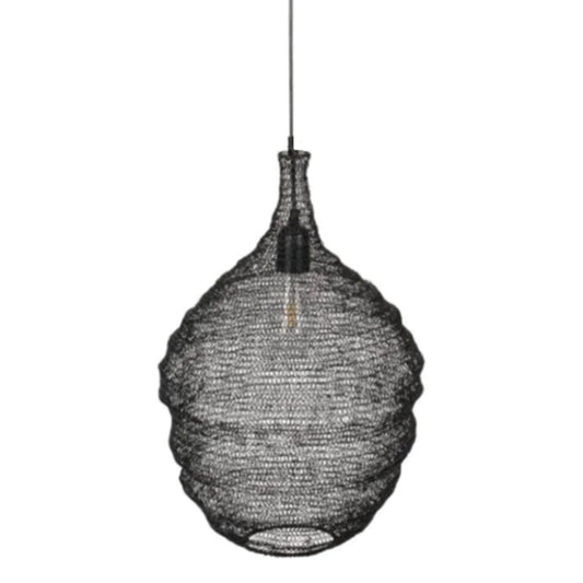 Wire Mesh Ceiling Lamp Black Iron