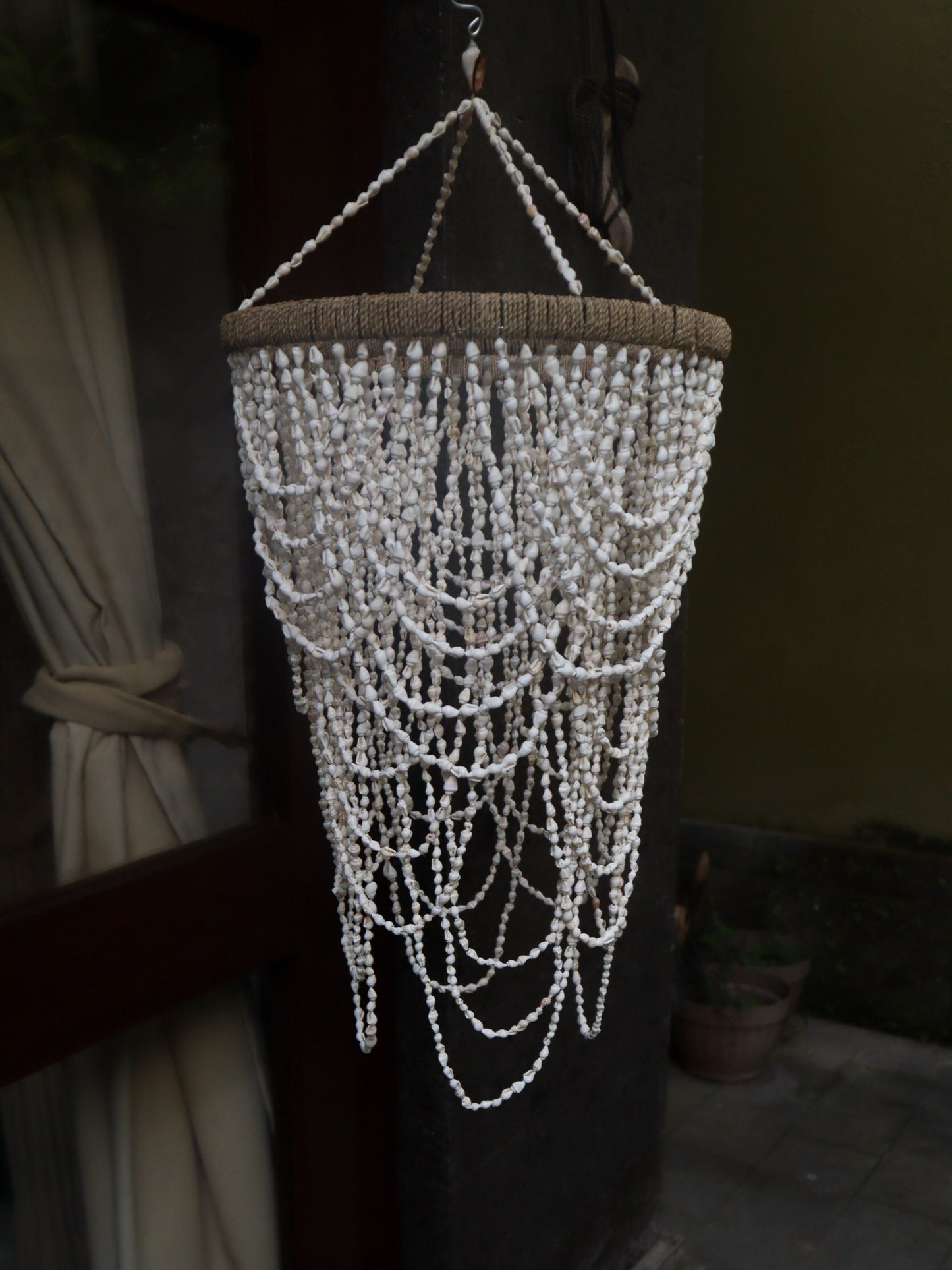 Bohemian seashell chandelier